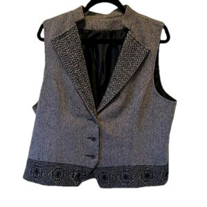 6. Gorgeous Beaded Herringbone Button Down Vest